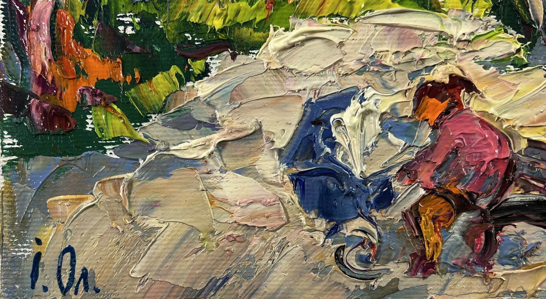 Vibrant impressionist oil painting In the summer park by Oleksiy Ivanyuk