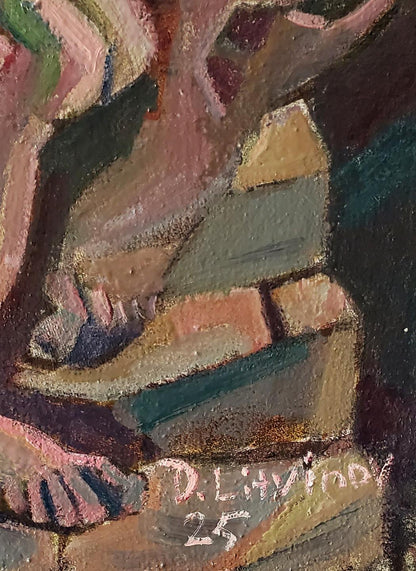 Oil painting Susanna and the Elders by Daniil Litvinov in earthy tones
