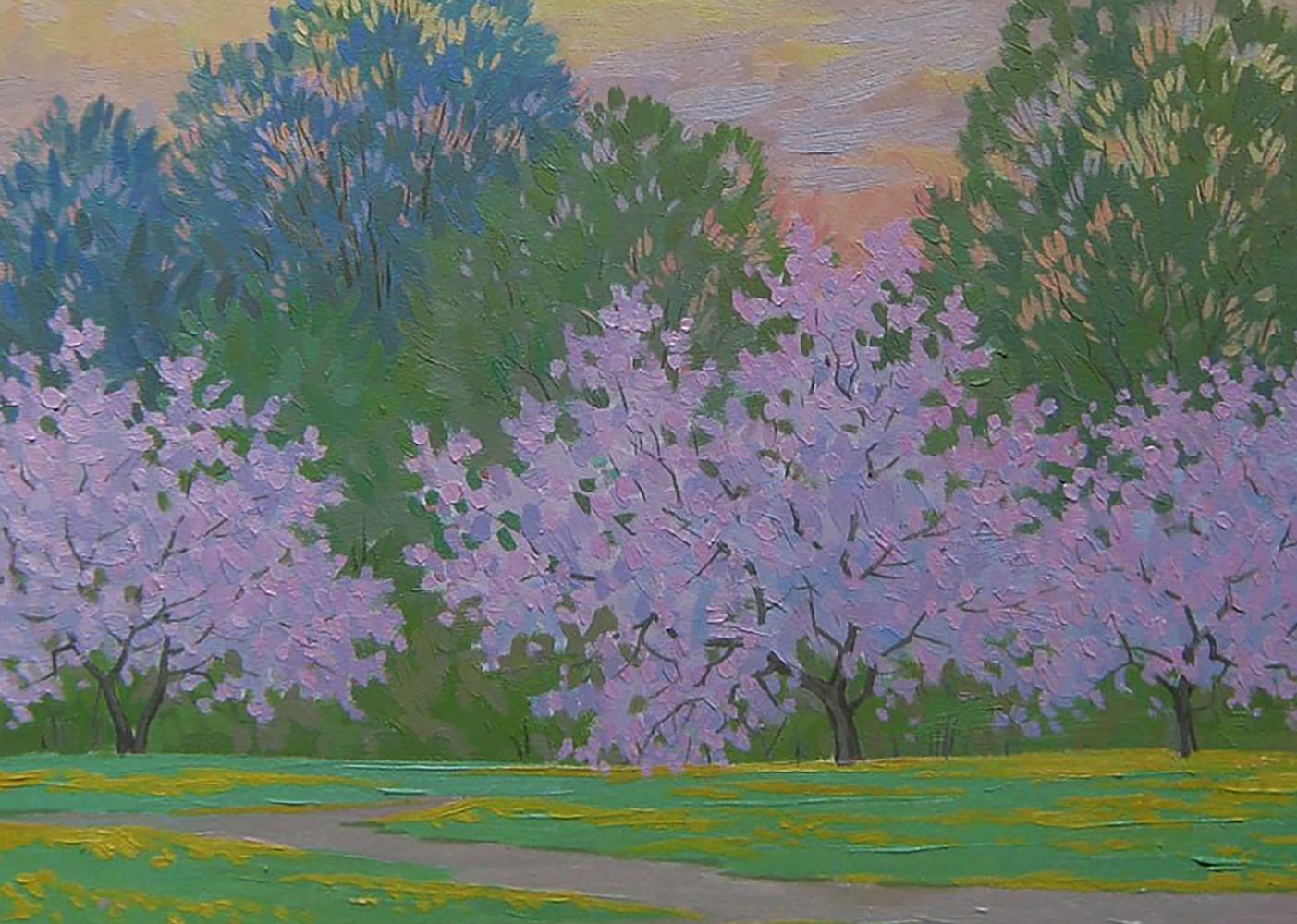 Oil painting Nature of spring by Valery Savenets: cherry blossoms