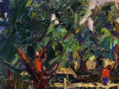 Oil painting Willows by the River by Oksana Ivanyuk