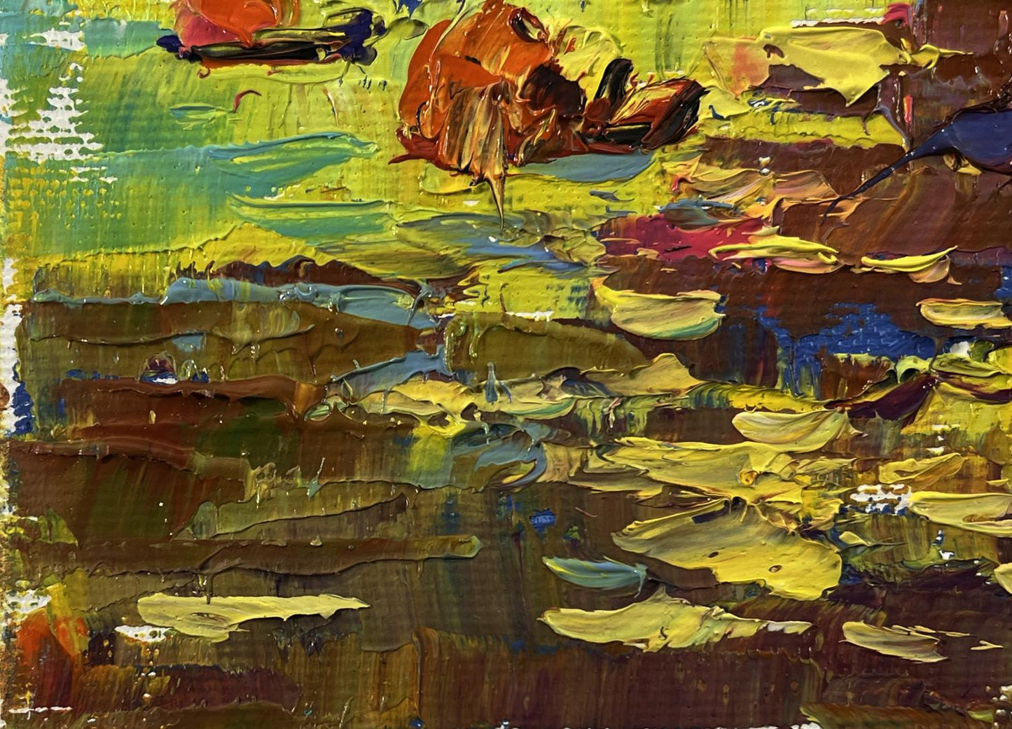 Vibrant impressionist oil painting Evening on the river by Oleksiy Ivanyuk