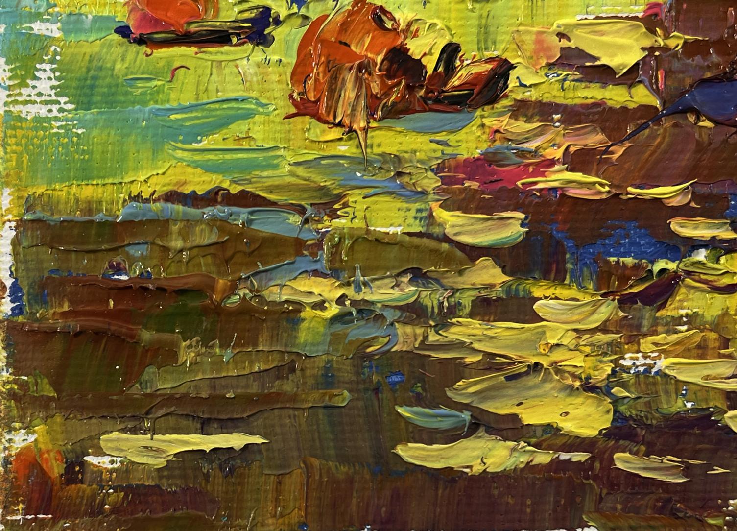 Vibrant impressionist oil painting Evening on the river by Oleksiy Ivanyuk