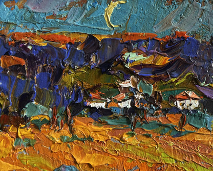 Vibrant impressionist moonlit night oil painting by Oleksiy Ivanyuk