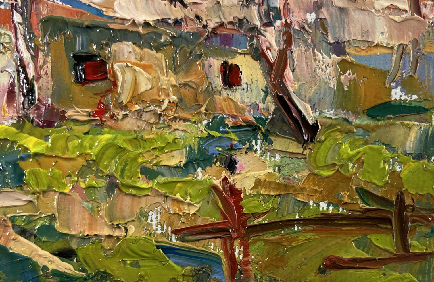 Oil painting Village courtyard by Oleksiy Ivanyuk impasto landscape