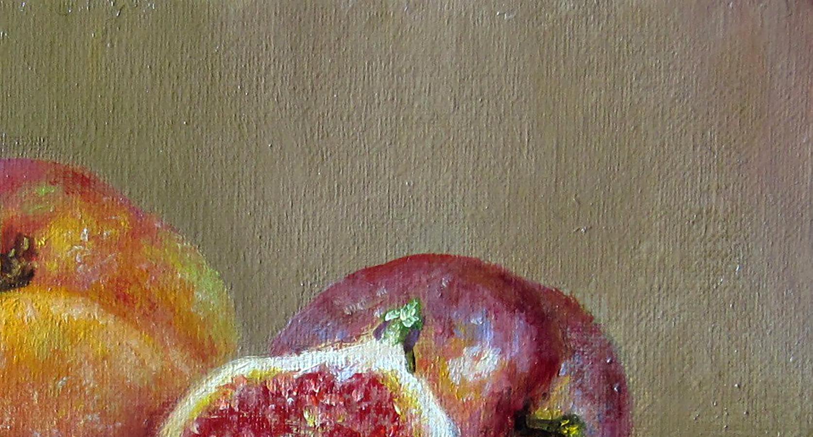Oil painting Fruit still life Valeriy Bulat with halved fig
