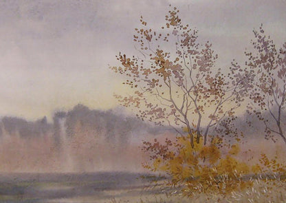 Watercolor painting The last days of autumn by Valery Savenets