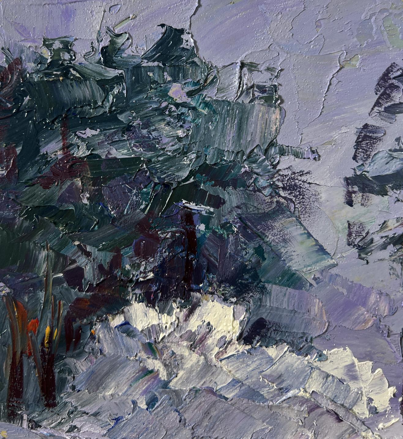 Oil painting The forest was covered with snow by Boris Serdyuk