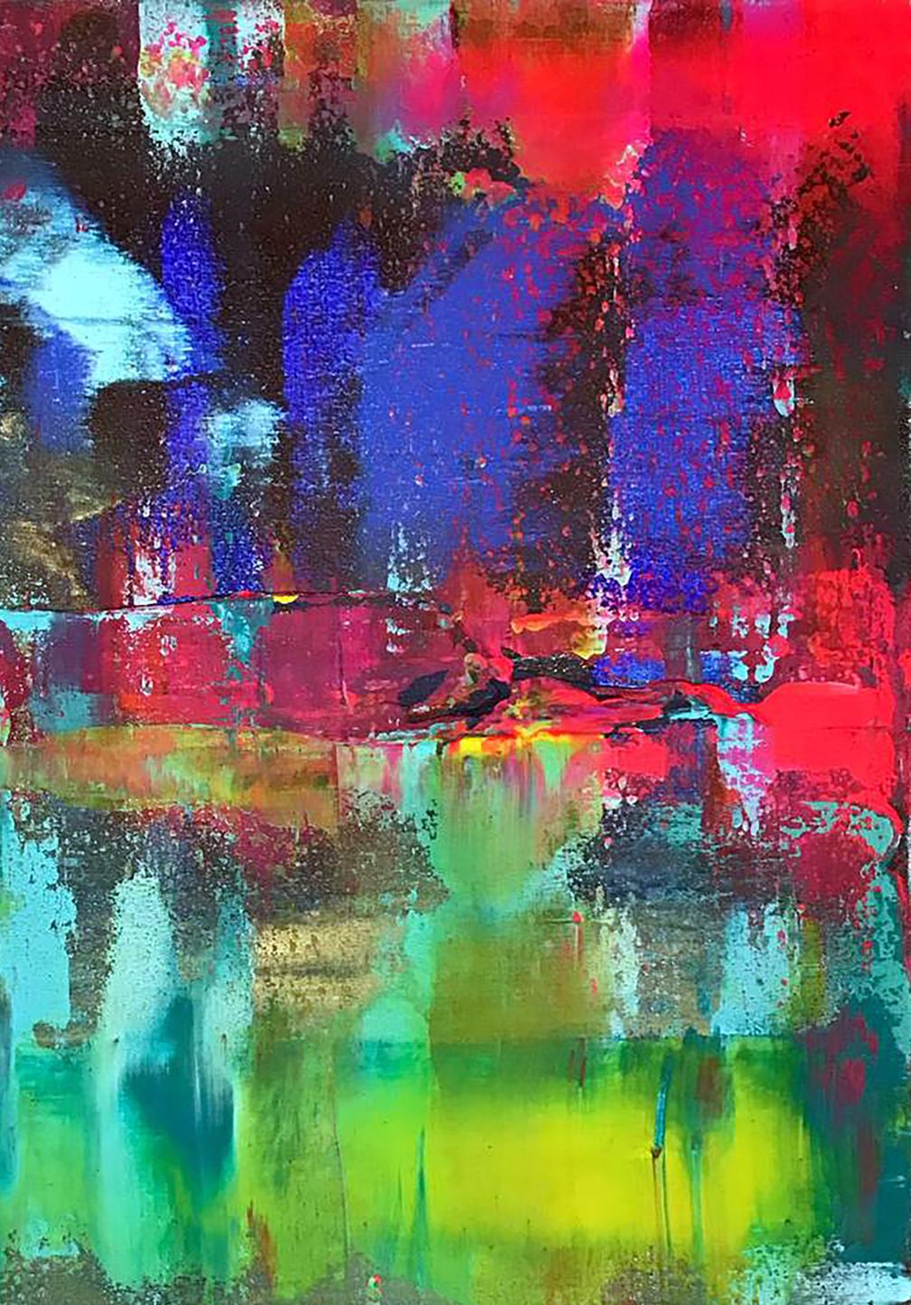 Vibrant abstract acrylic painting Magic wand by Olga Melezhik