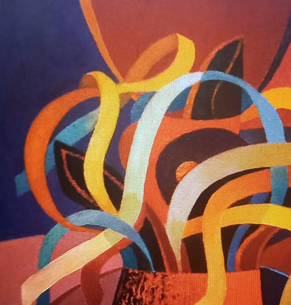 Vibrant oil painting Vase with Ribbons by Alexander Strashevich