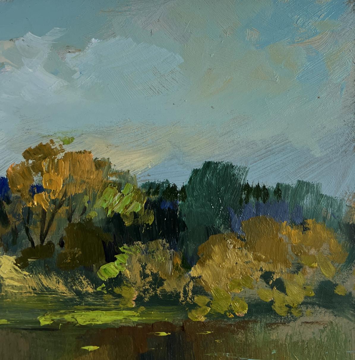 Impressionistic oil painting Crossing to the other bank by Yuriy Suprunchuk