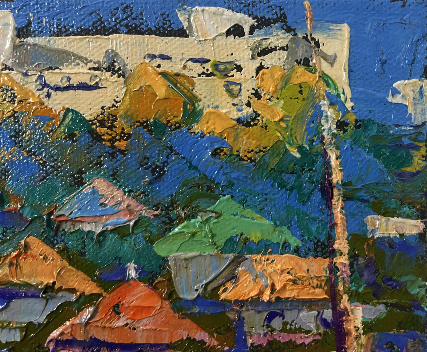 Vibrant impressionist oil painting Spring Silence Above the Pond by Oleksiy Ivanyuk