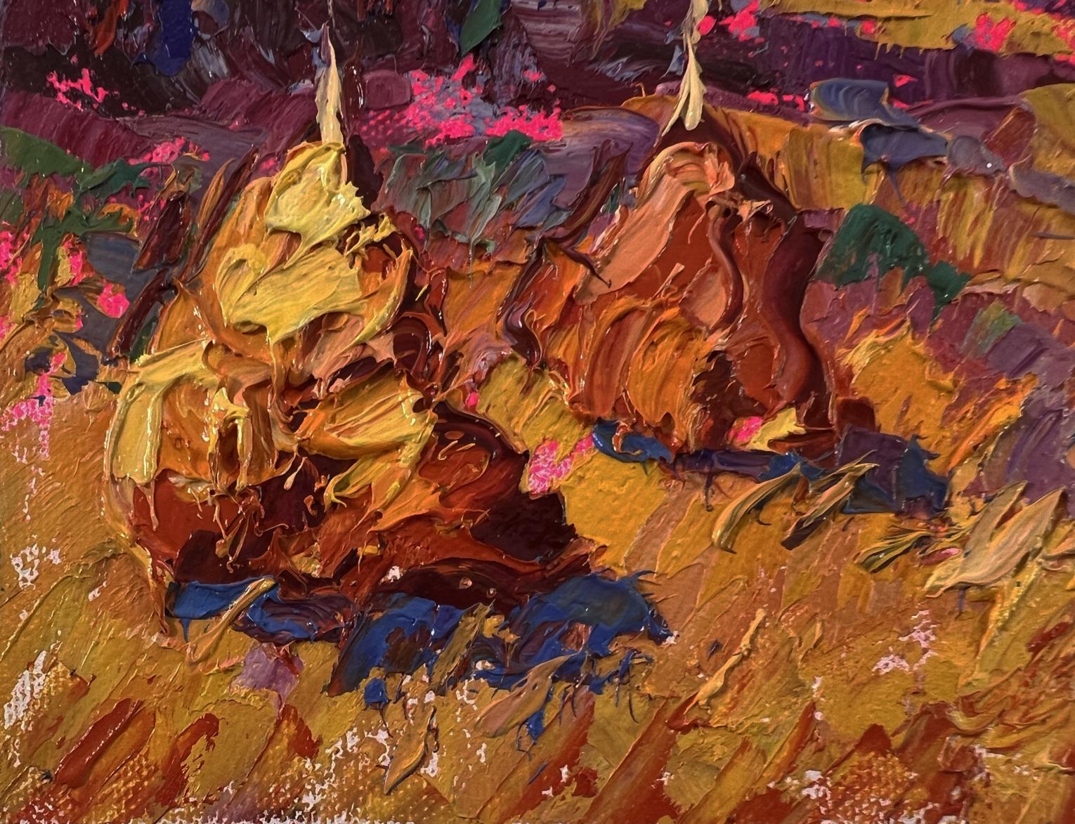 Vibrant oil painting Sunset over the field by Oleksiy Ivanyuk