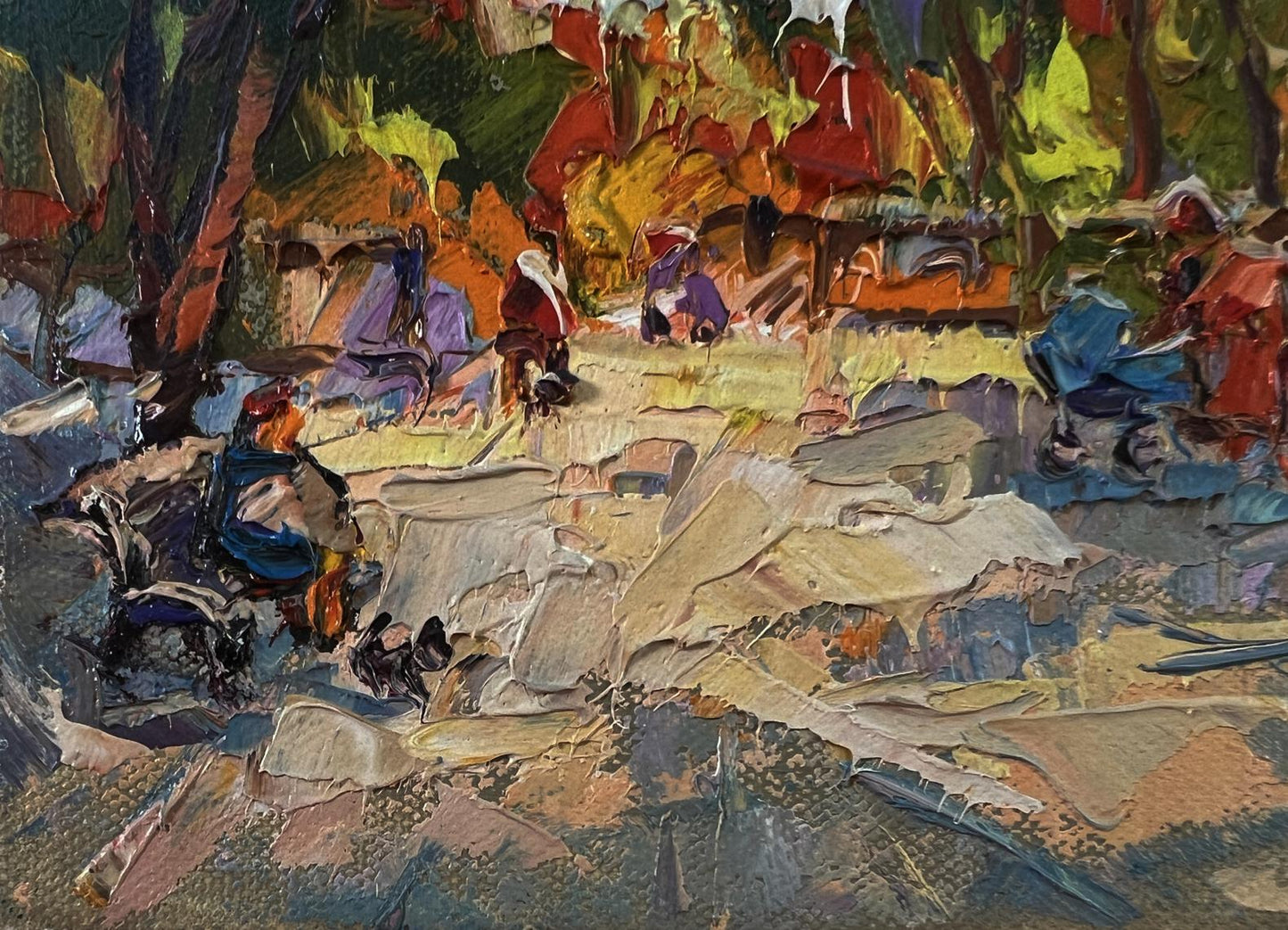 Vibrant impressionist oil painting On a walk in the park by Oleksiy Ivanyuk