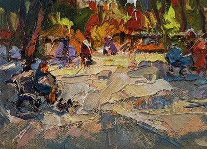 Vibrant impressionist oil painting On a walk in the park by Oleksiy Ivanyuk