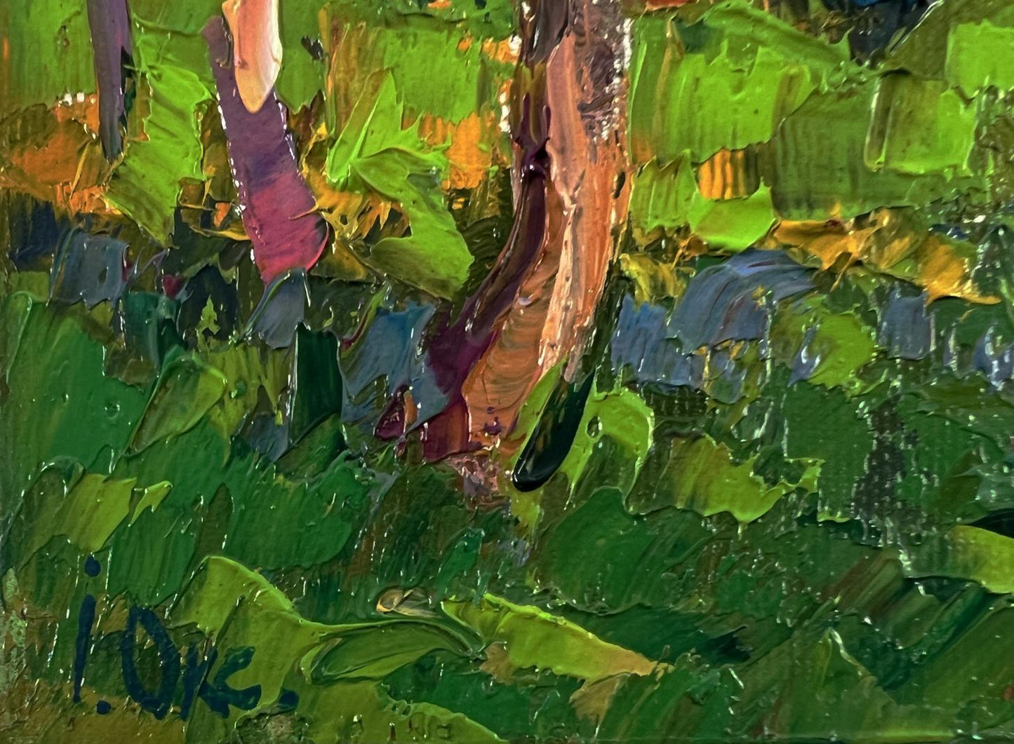 Vibrant impressionist oil painting Morning coolness by Oksana Ivanyuk