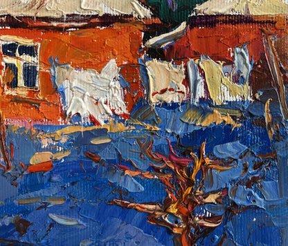 Vibrant impressionist oil painting The last days of winter by Oksana Ivanyuk