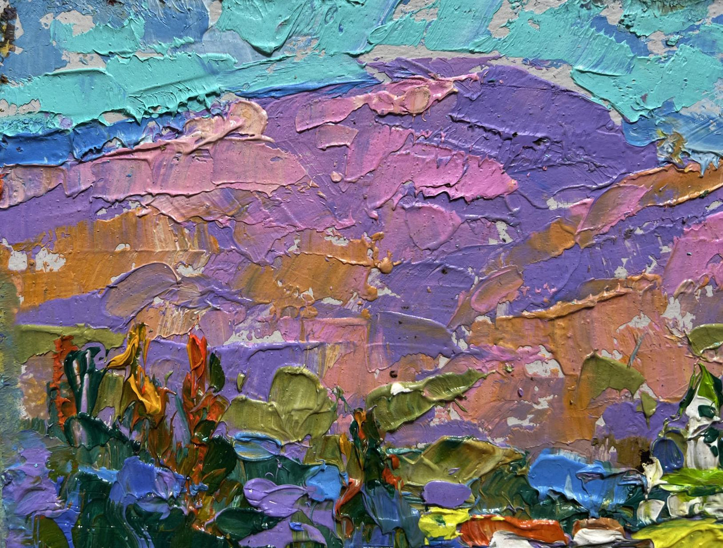 Vibrant oil painting In the mountain fields by Oleksiy Ivanyuk