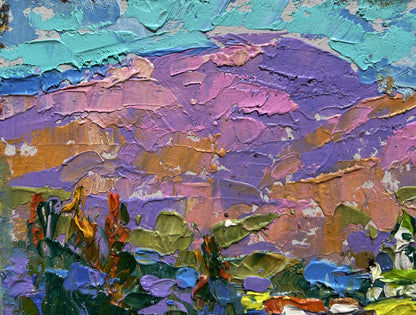 Vibrant oil painting In the mountain fields by Oleksiy Ivanyuk