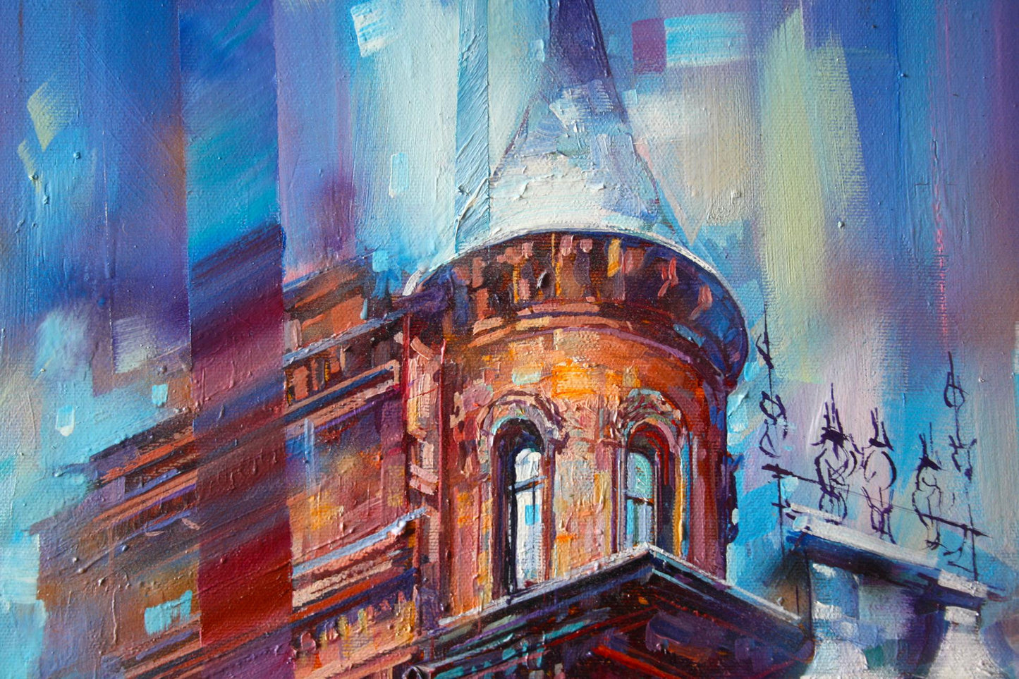Oil painting of Baron’s House by Alexander Dobrodiy, vibrant impressionist view
