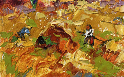 Vibrant impressionist oil painting August aftergrass by Oleksiy Ivanyuk