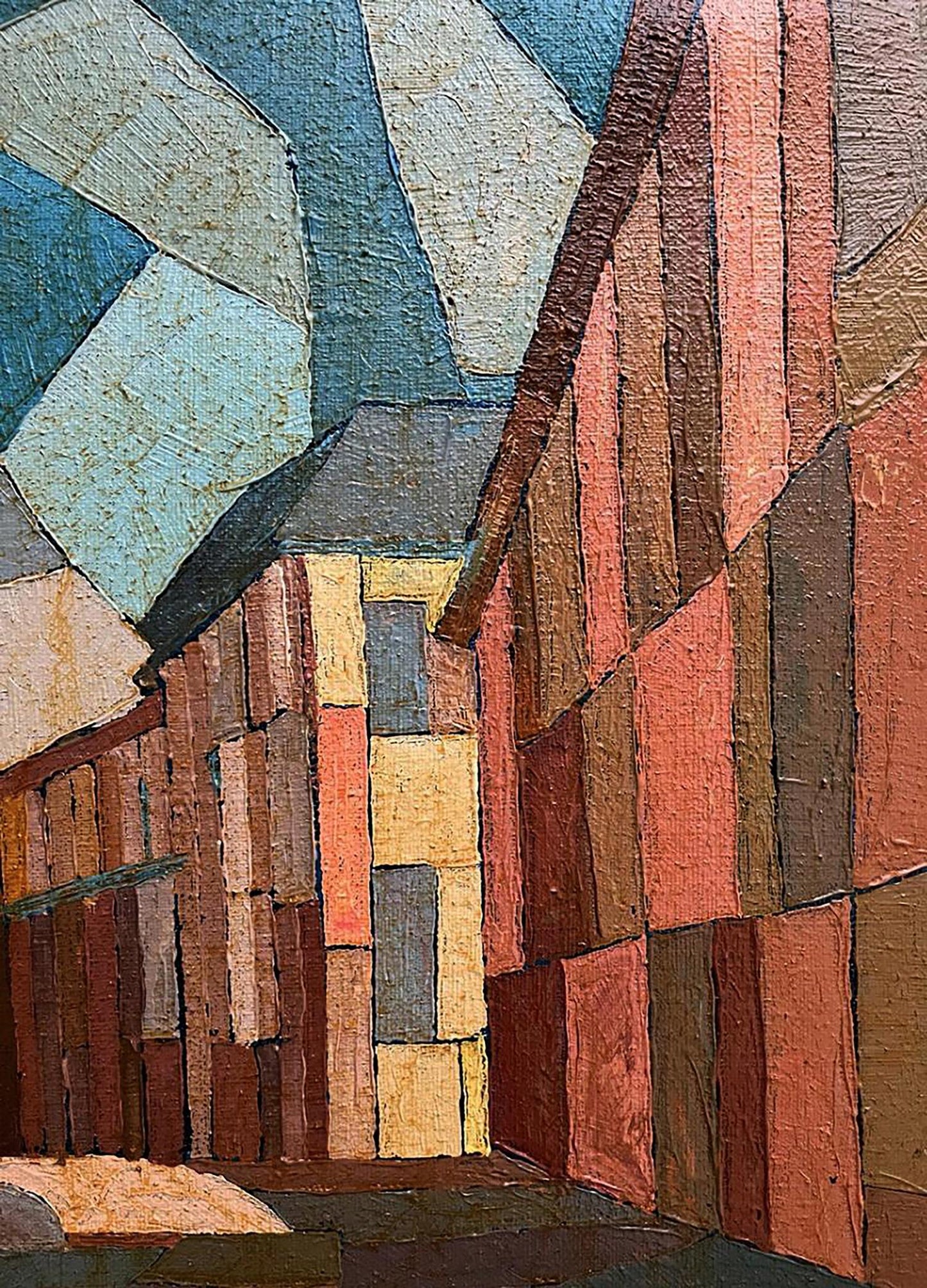 Oil painting City Square by Serhiy Kovalev: terracotta alleyway