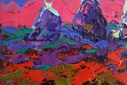 Vibrant moonlit night oil painting by Oleksiy Ivanyuk with textured strokes