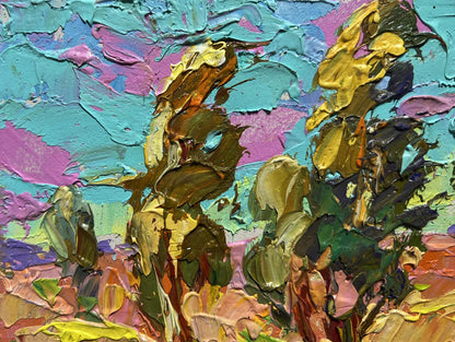 Vibrant impressionist oil painting Rustle of poplar trees by Oleksiy Ivanyuk