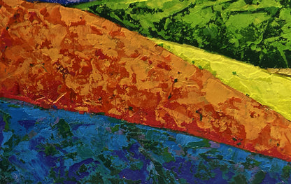 Vibrant Symphony of Sunset over Mountains oil painting by V. Zadorozhnya