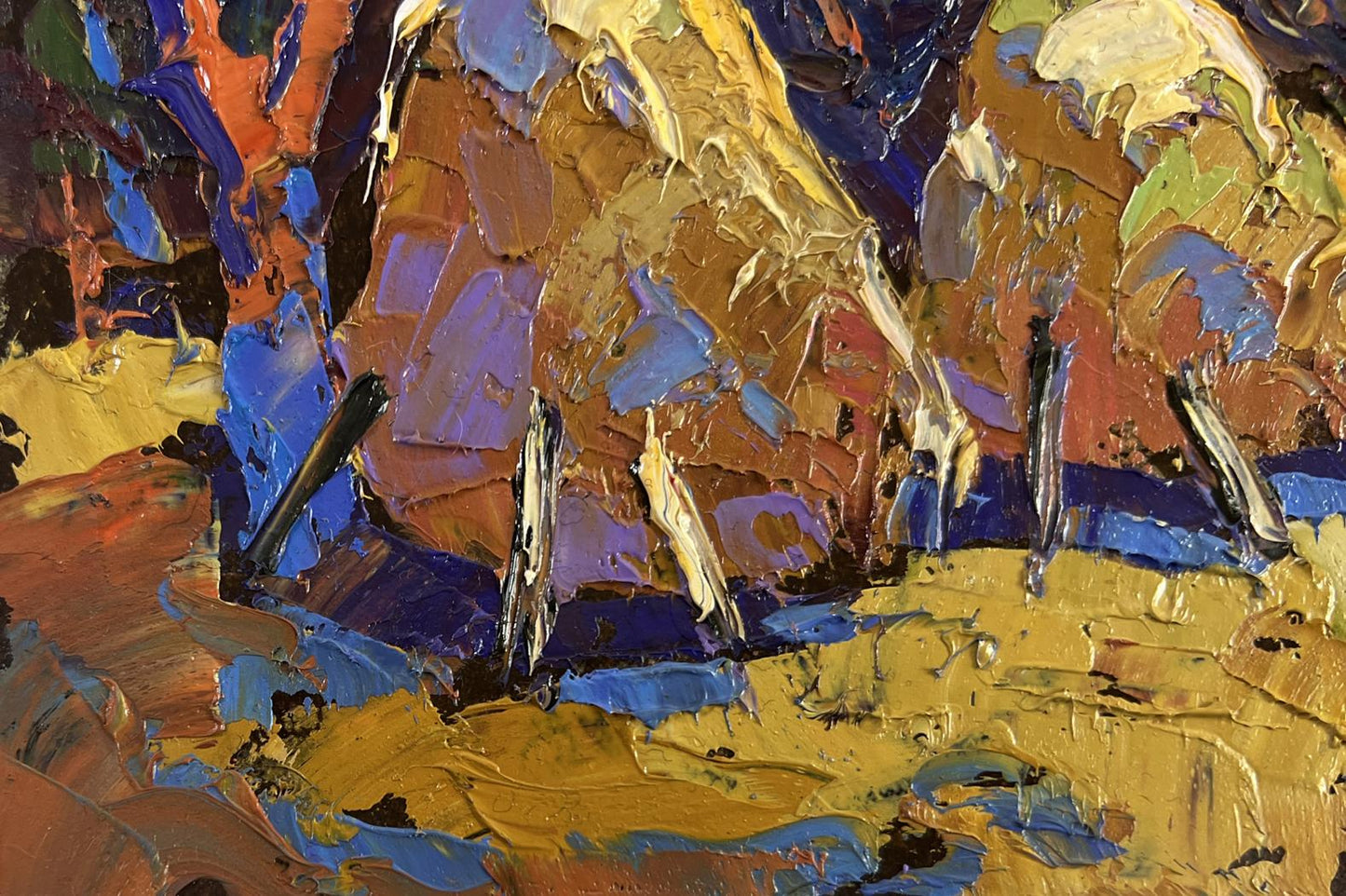 Vibrant impressionist oil painting Autumn silence by Oksana Ivanyuk