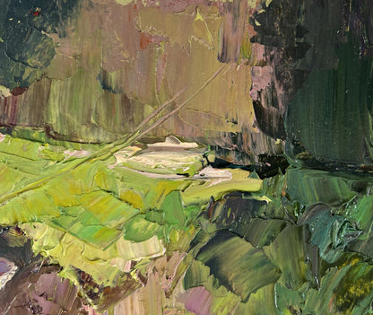 Impasto textured landscape oil painting by Boris Serdyuk, Summer vacation