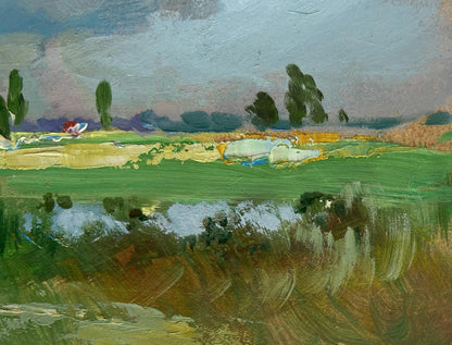 Oil painting Walk through the Meadows by Yuriy Suprunchuk, impressionist landscape