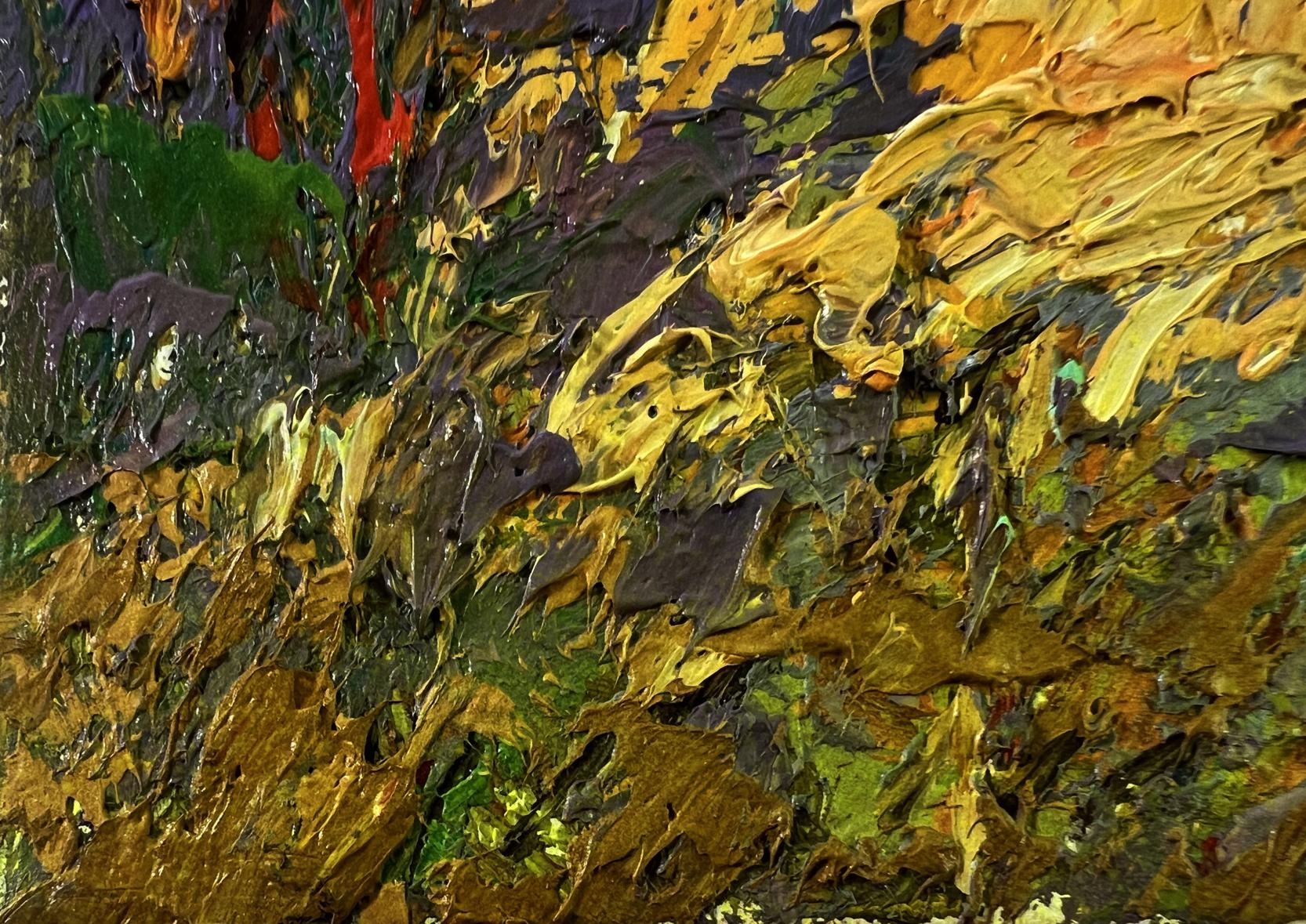 Oil painting In the summer field by Oleksiy Ivanyuk with impasto strokes