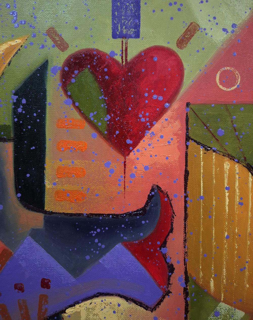 Vibrant red heart oil painting Queen colors by Sergiy Voichenko