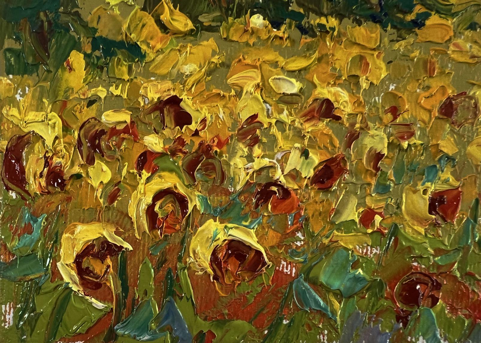 Vibrant impressionist oil painting Flowers of the Sun by Oleksiy Ivanyuk
