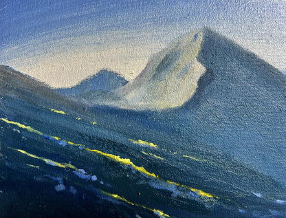 Oil painting Overlooking the snow-capped mountains by Tatyana Derdey