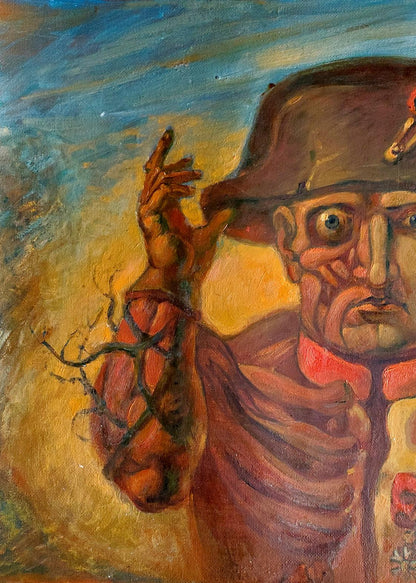 Surreal oil painting of Napoleon in other worlds by Daniil Litvinov
