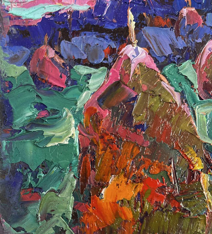 Vibrant oil painting The evening is falling silent by Oksana Ivanyuk