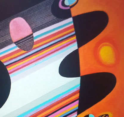 Oil painting Pulse by Alexander Strashevich vibrant abstract stripes