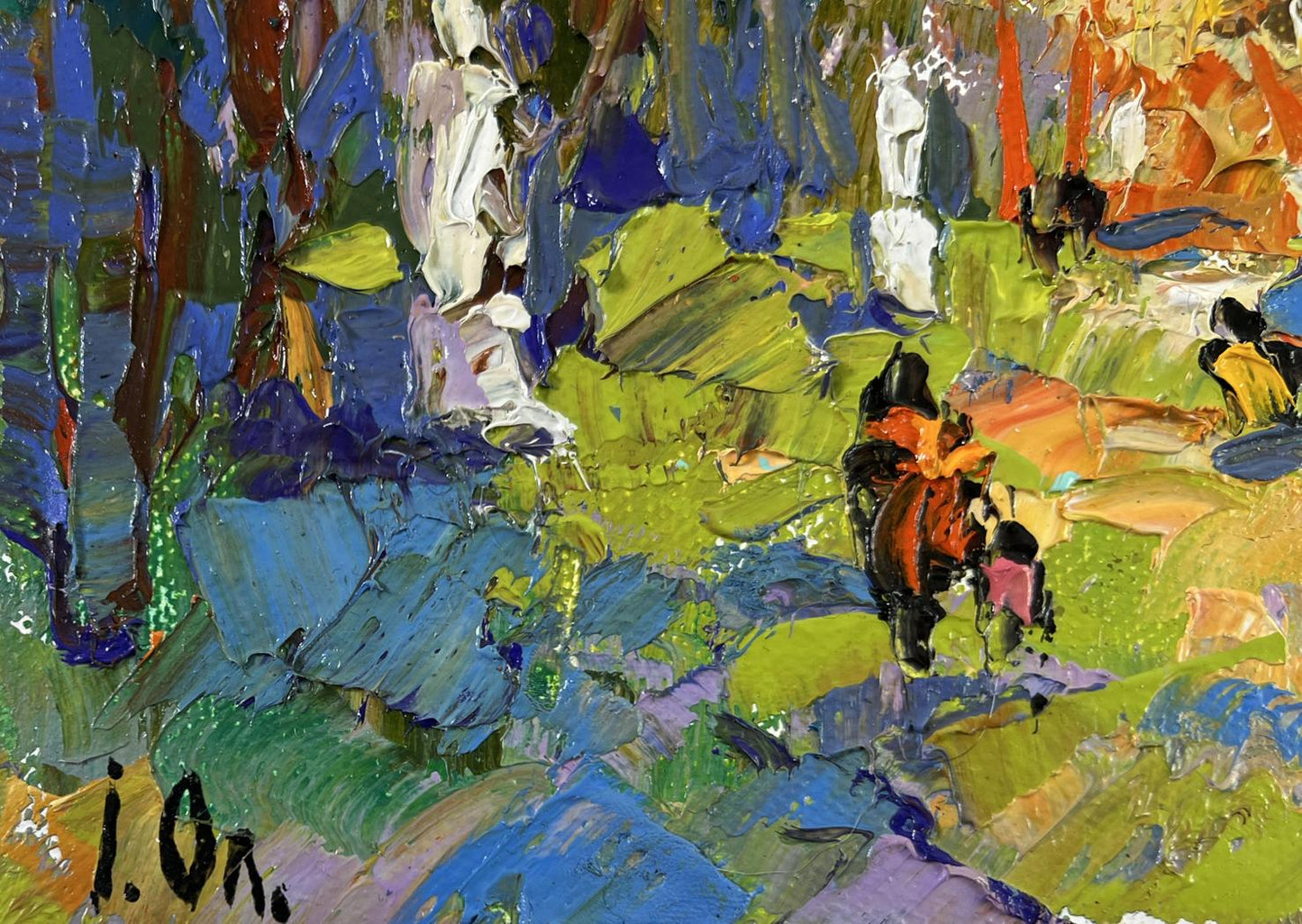 Vibrant impressionist oil painting Alley in the Park by Oleksiy Ivanyuk