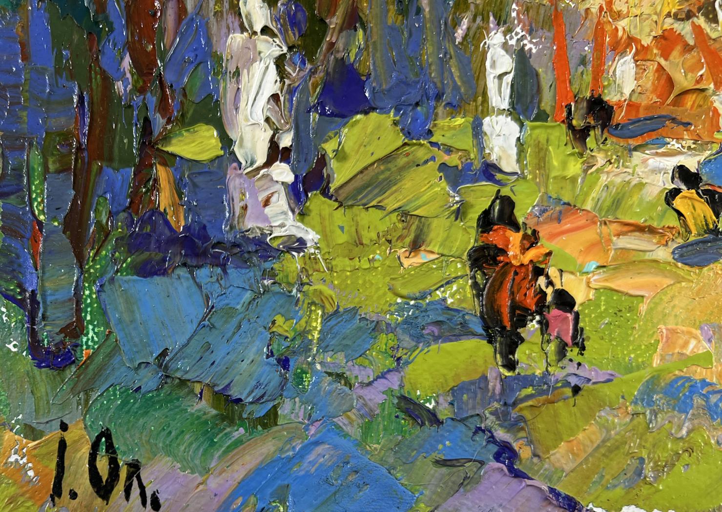 Vibrant impressionist oil painting Alley in the Park by Oleksiy Ivanyuk