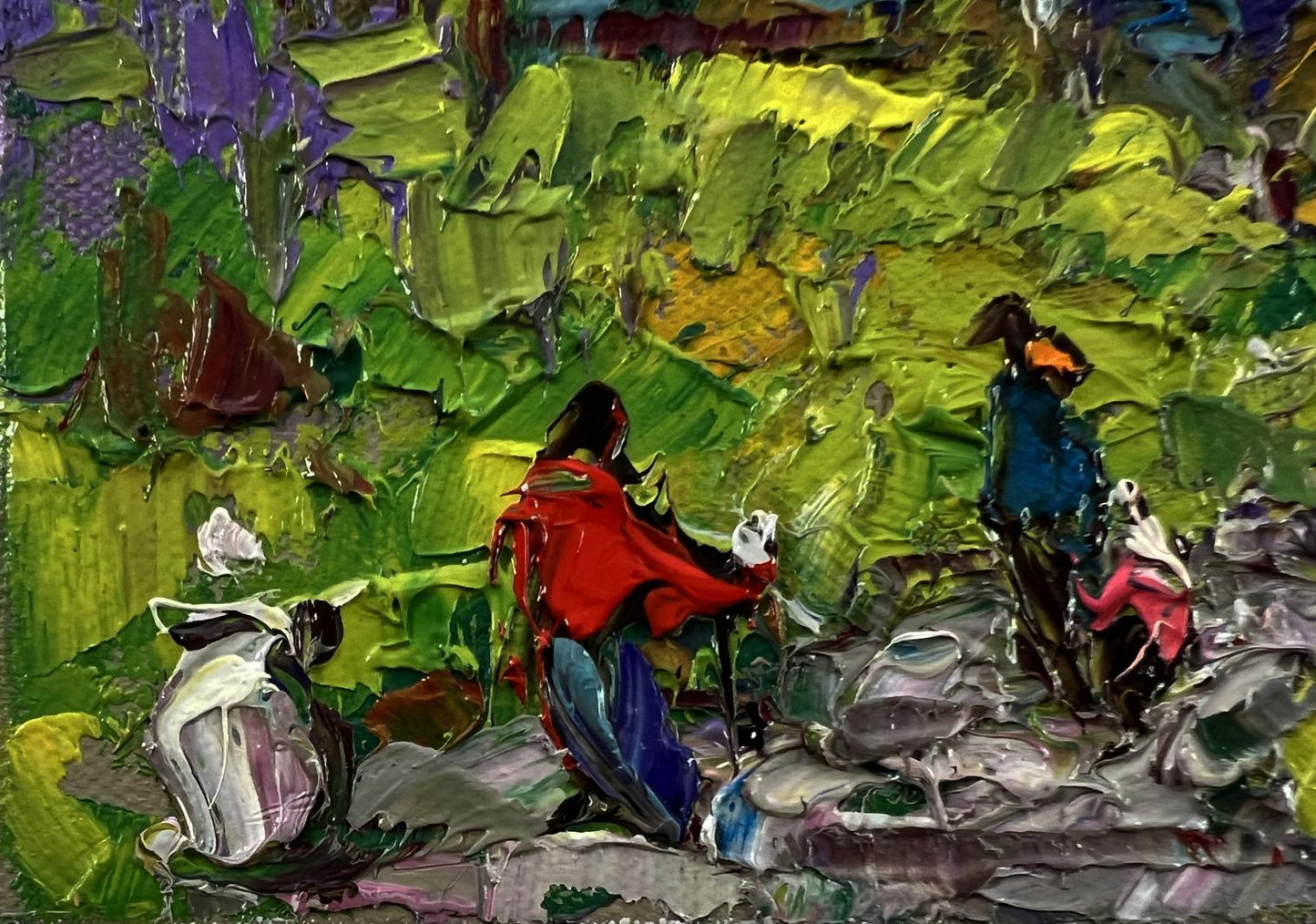 Vibrant impressionist oil painting City summer park by Oleksiy Ivanyuk