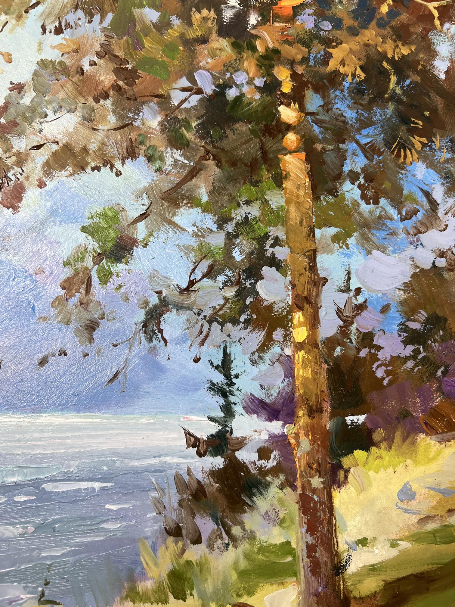 Oil painting Where the Fairy Tale Lives by Yuriy Suprunchuk with tall tree