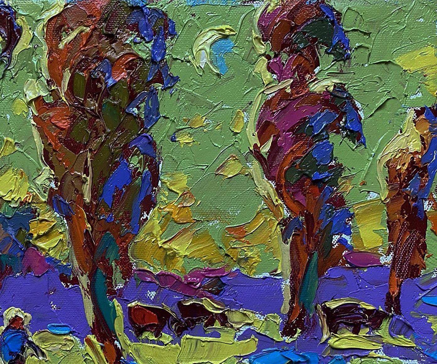 Vibrant impressionist oil painting Returning home in the evening by Oleksiy Ivanyuk