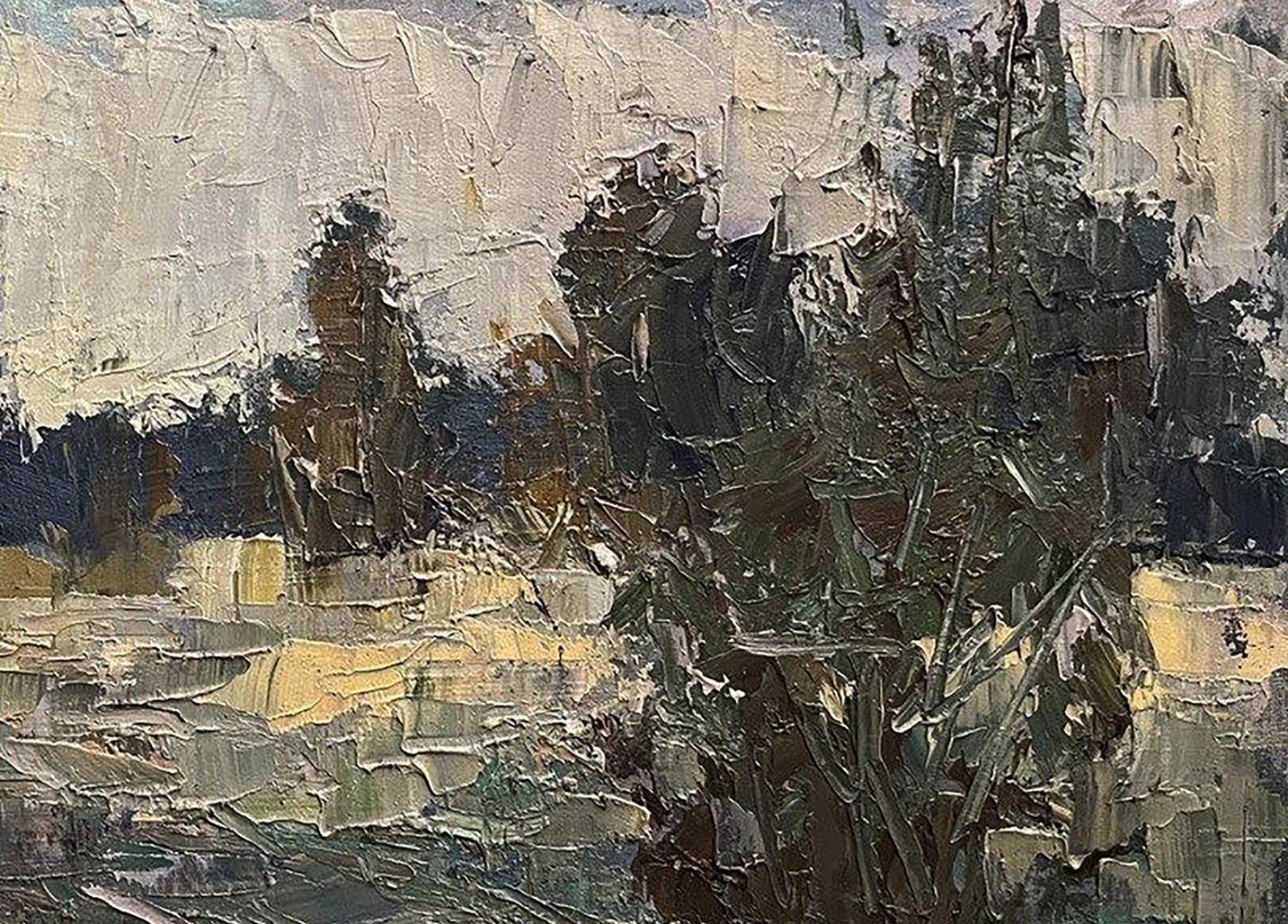 Impasto-textured oil landscape On the Glade by Volodymyr Pashchenko