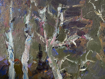 Oil painting Deep Silence by Oleksiy Ivanyuk in earthy tones