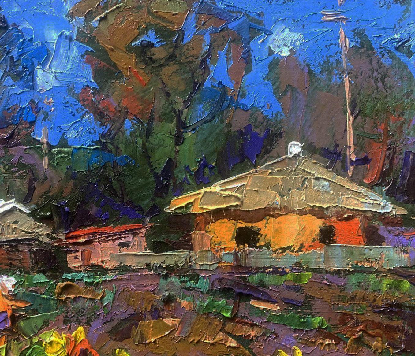 Oil painting Warm evening rays on the old porch by Oleksiy Ivanyuk