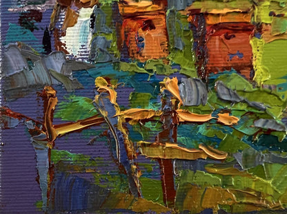 Vibrant impressionist oil painting Summer day in the village by Oksana Ivanyuk