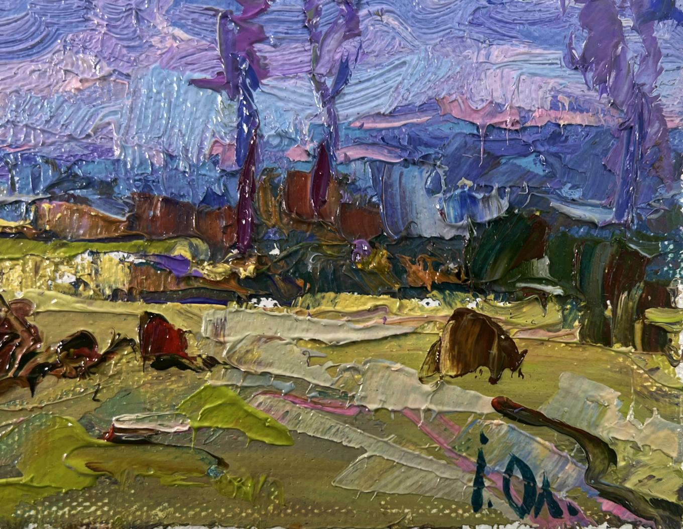 Vibrant impressionist oil painting Spring coolness hugging the earth by Oleksiy Ivanyuk