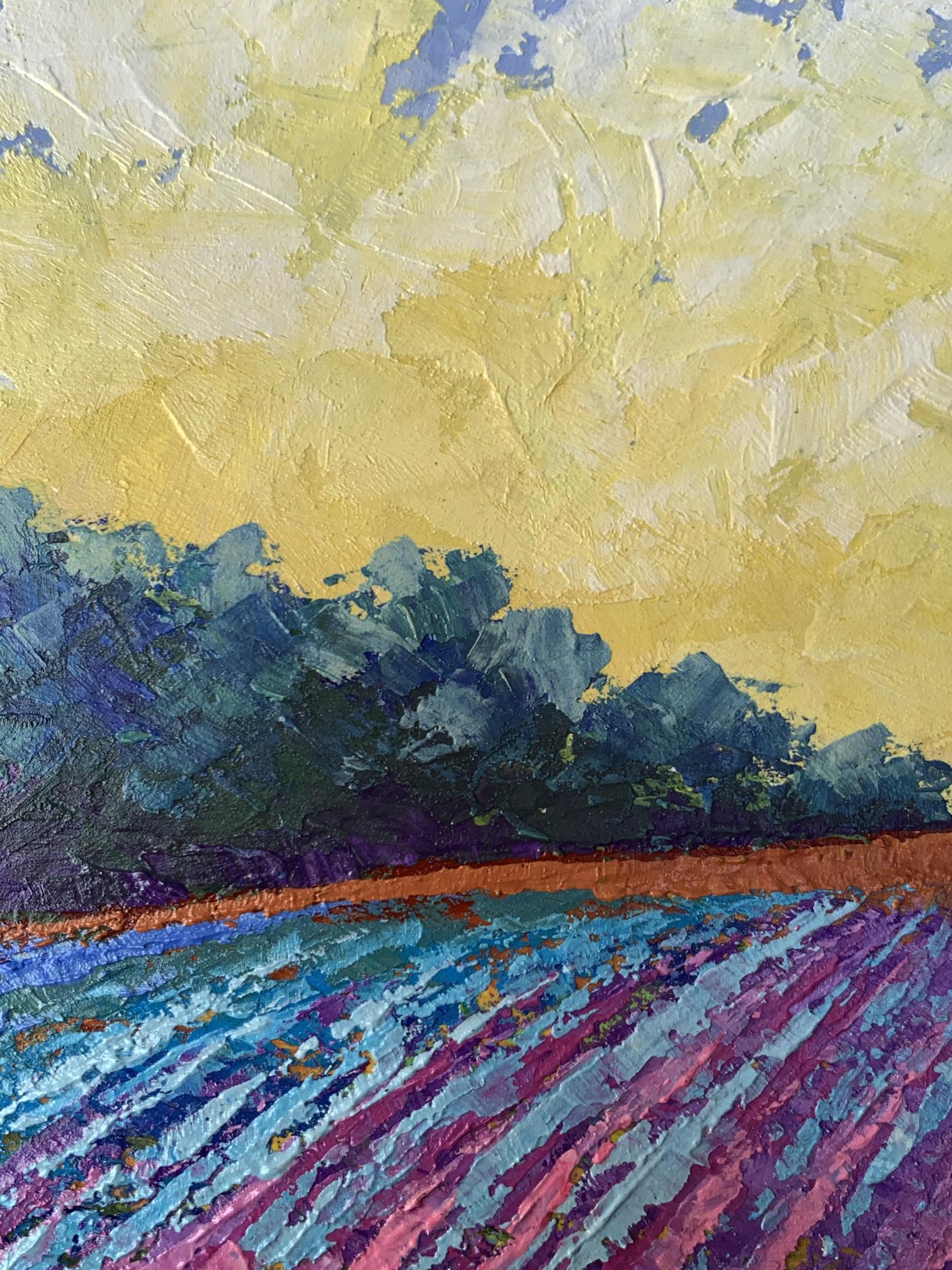 Vibrant impressionist oil painting Warm days in the fields by V. Zadorozhnya