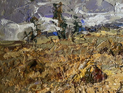 Textured oil painting After working in the field by Oleksiy Ivanyuk
